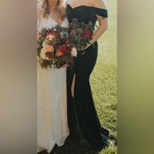 Revelry Ariel size 8 Emerald velvet dress